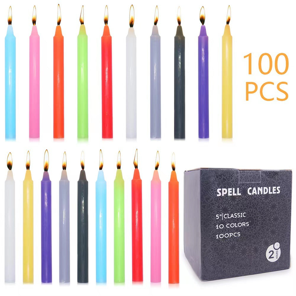 Small Taper Candle, Odourless and Flameless, Party, Magic, Birthday, Valentine's Day Candle (10 Colours))