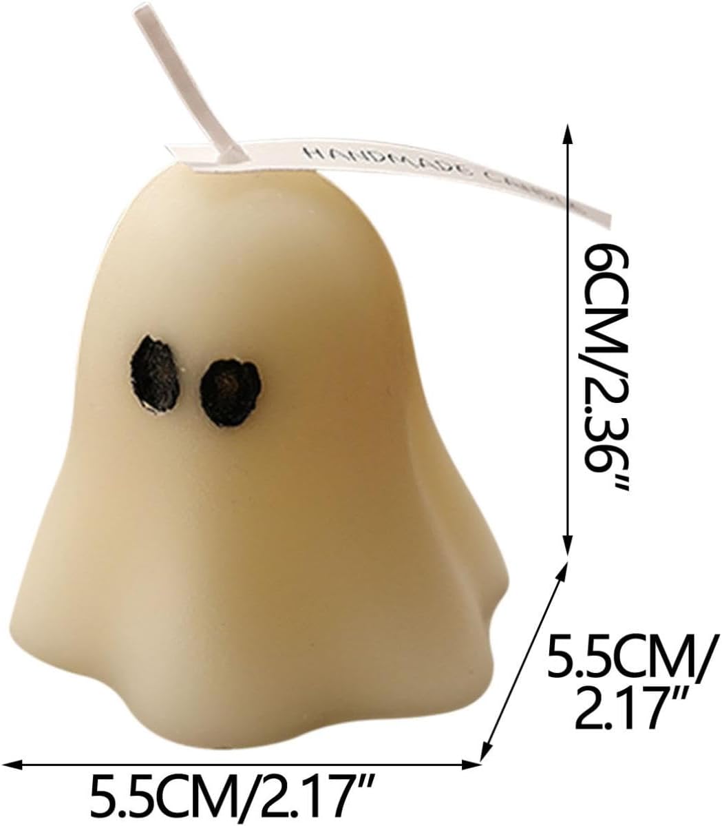 Halloween Ghost Candle, Small Halloween Spooky Ghost Candle Ambiance Home Halloween Ghost Table Decor Wax Set Spooky Horror Gift Scented Candle Halloween Decoration Ghost Candles