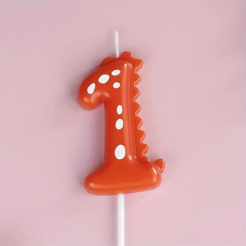 1 Piece, Large Creative Dinosaur Digital Candle, Kids Cartoon Party Happy Birthday Anniversary Cake Decoration