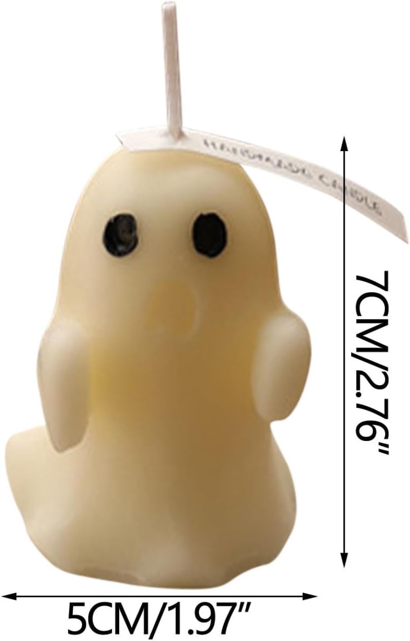 Halloween Ghost Candle, Small Halloween Spooky Ghost Candle Ambiance Home Halloween Ghost Table Decor Wax Set Spooky Horror Gift Scented Candle Halloween Decoration Ghost Candles
