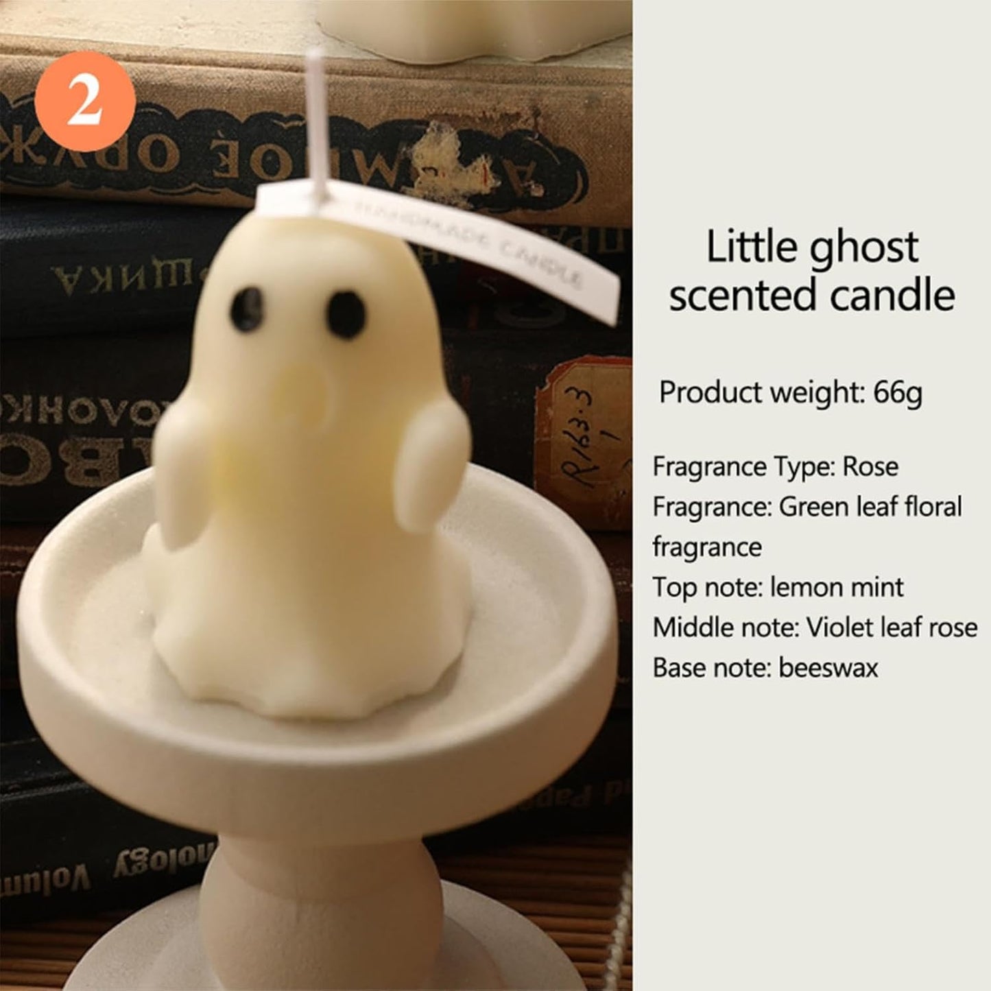 Halloween Ghost Candle, Small Halloween Spooky Ghost Candle Ambiance Home Halloween Ghost Table Decor Wax Set Spooky Horror Gift Scented Candle Halloween Decoration Ghost Candles