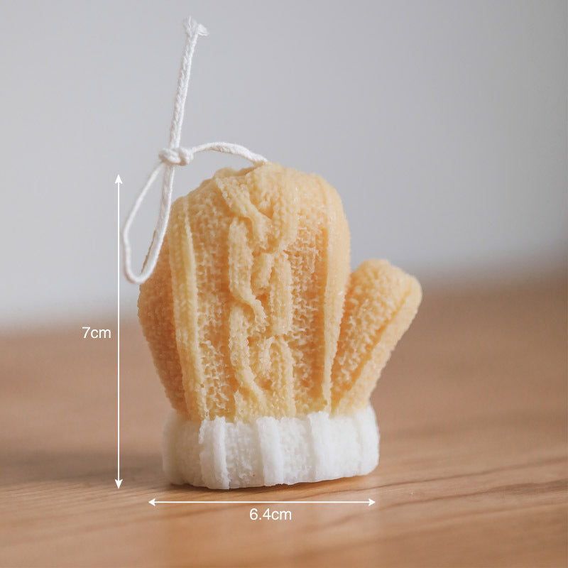 Christmas Plush Woolen Gloves Candle Home Ornament Christmas Gift Gift
