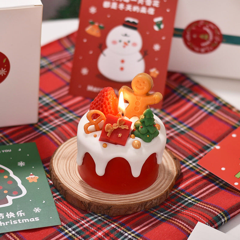 Creative Christmas Cake Candle Gingerbread Man Strawberry Christmas Tree Christmas Gift Modelling