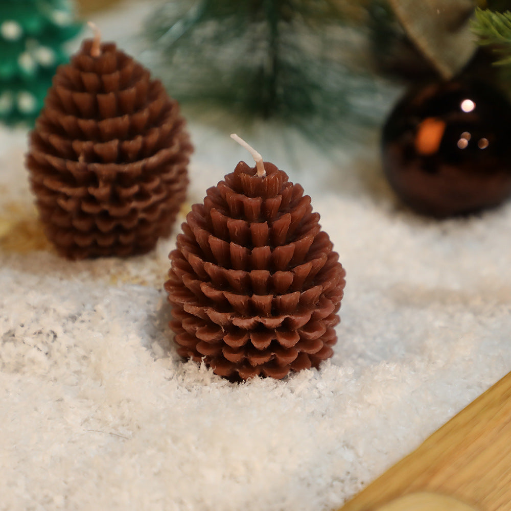 Christmas Pinecone Candle 3D Pinecone Shape DIY Christmas Tree Christmas Nut Candle Ornament