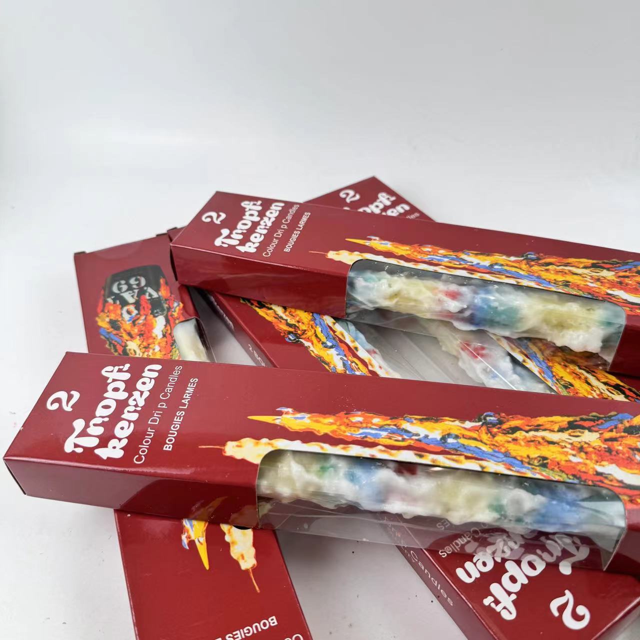Colorful Combination Pack Classic Traditional Colorful Colorful Tear Drops Breakup Parting Ambiance Walking Candle (box comes with)