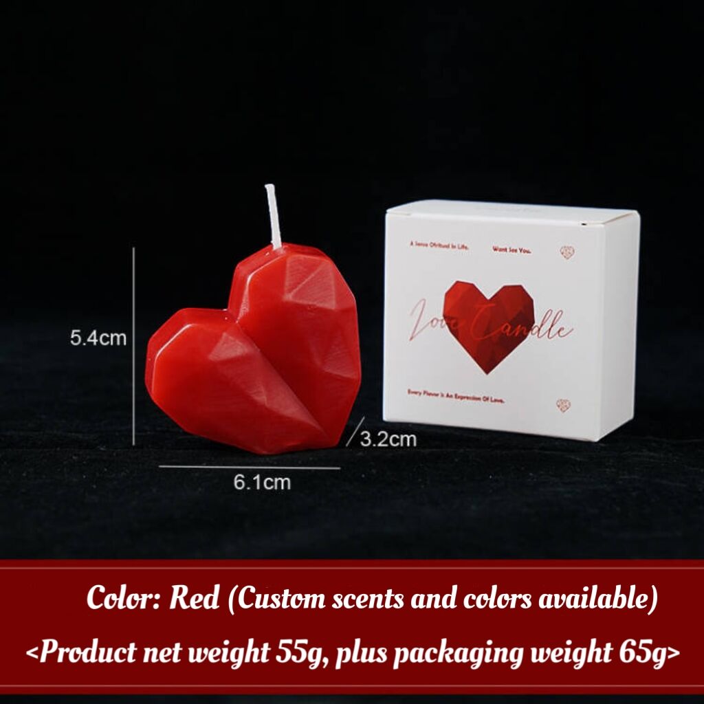 Love Candle Valentine's Day Wedding Gift Heart Shaped Handmade Ambiance Sensation Candle Modeling Wax