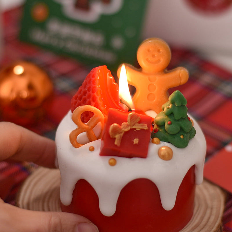 Creative Christmas Cake Candle Gingerbread Man Strawberry Christmas Tree Christmas Gift Modelling
