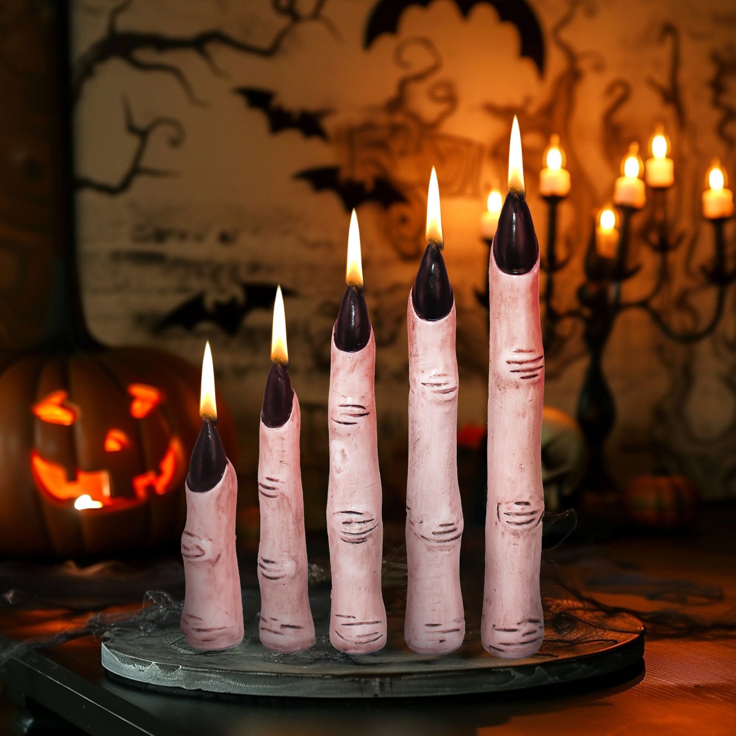 Halloween Horror Finger Candles Creepy Indoor Atmosphere Scene Decoration Props