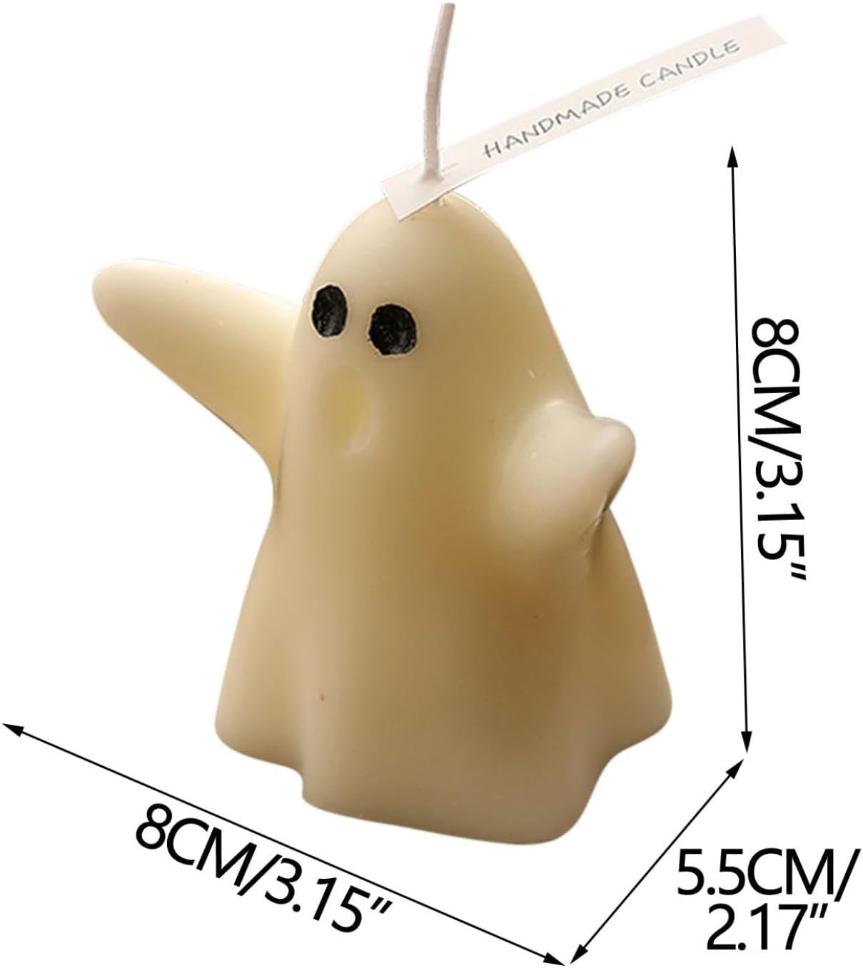 Halloween Ghost Candle, Small Halloween Spooky Ghost Candle Ambiance Home Halloween Ghost Table Decor Wax Set Spooky Horror Gift Scented Candle Halloween Decoration Ghost Candles