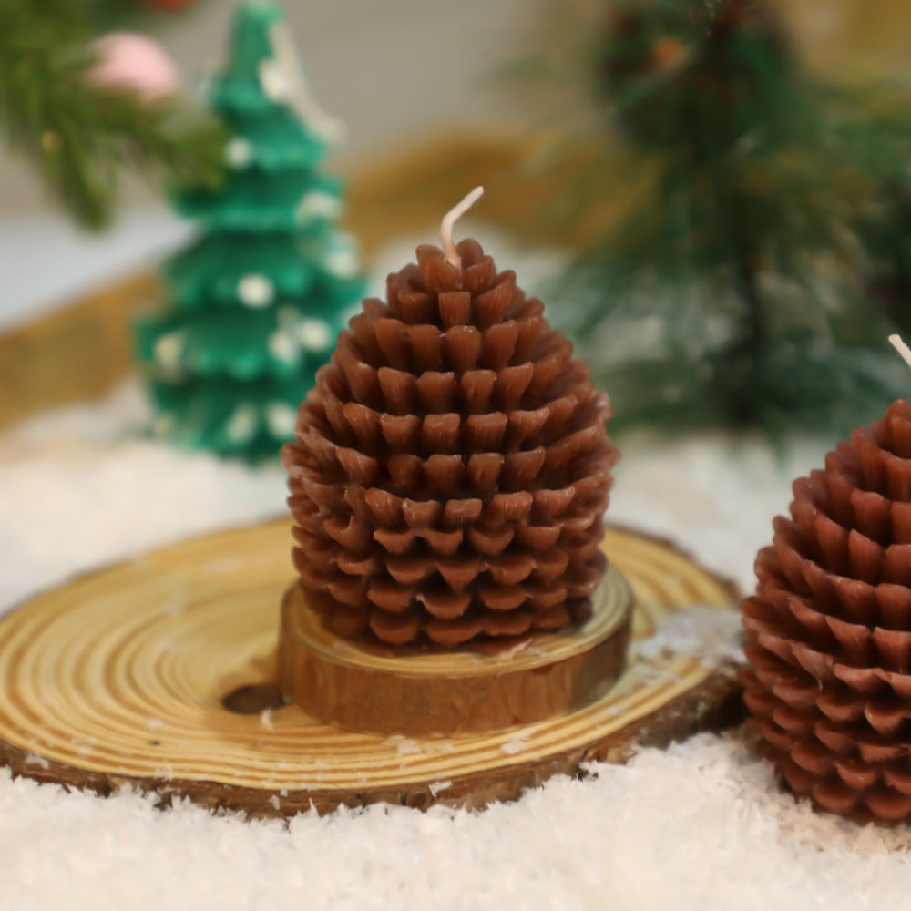 Christmas Pinecone Candle 3D Pinecone Shape DIY Christmas Tree Christmas Nut Candle Ornament