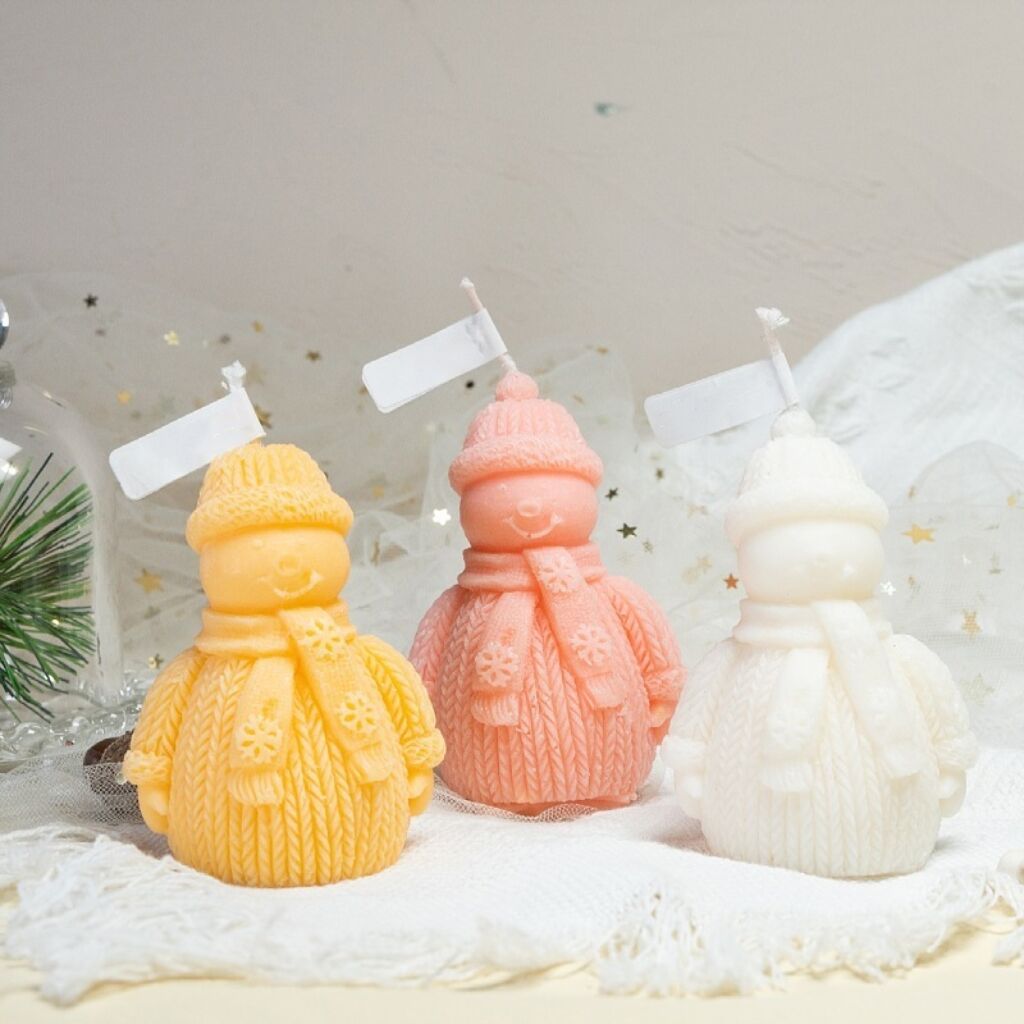 Christmas Scarf Scarf Snowman Candle Soy Wax Christmas Event Gift Decoration