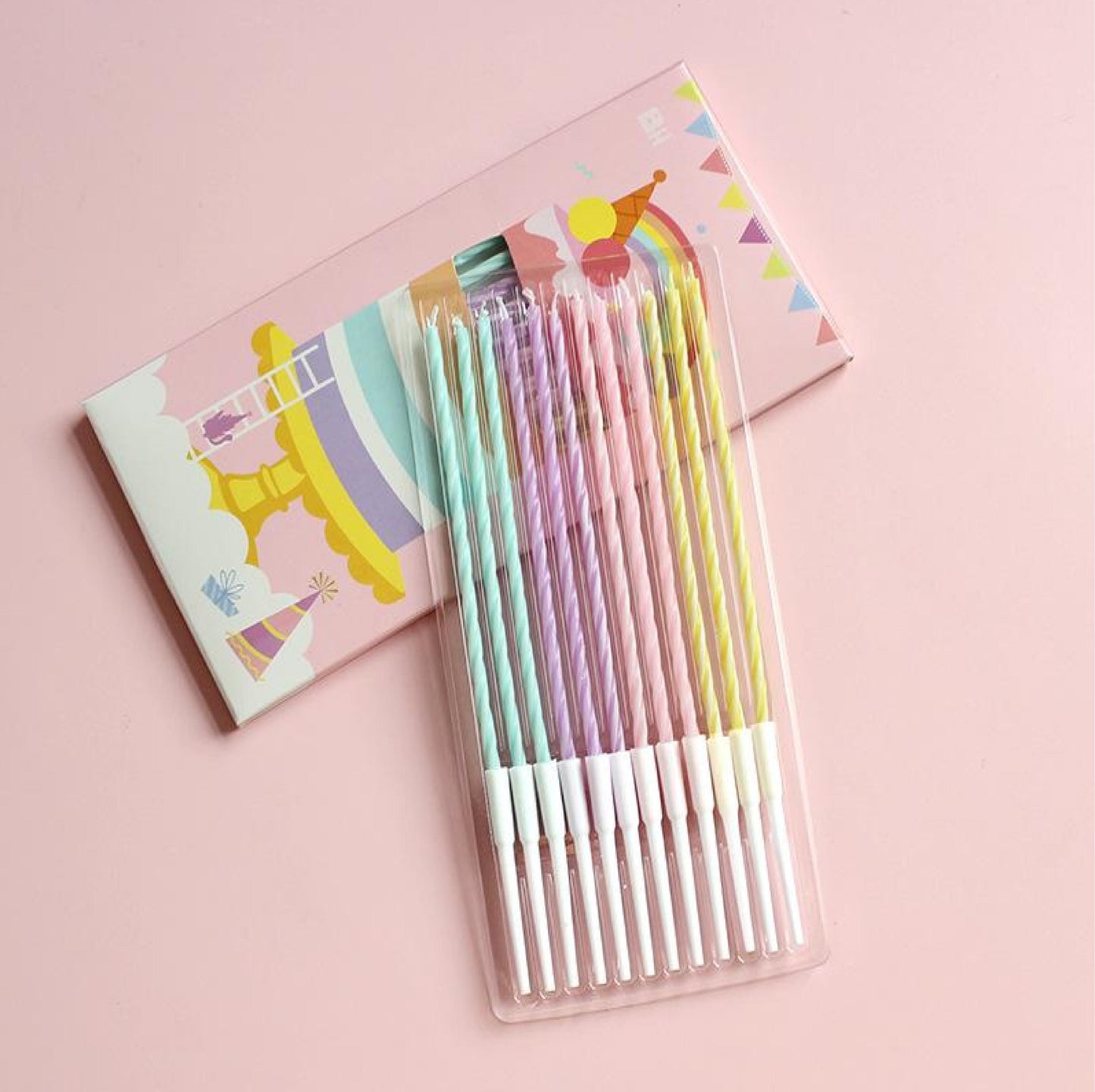 Pack Of 12, Birthday Candles, Slim Colourful Threads, Kids Creative Baking Party Candles, Birthday Cake Accessories