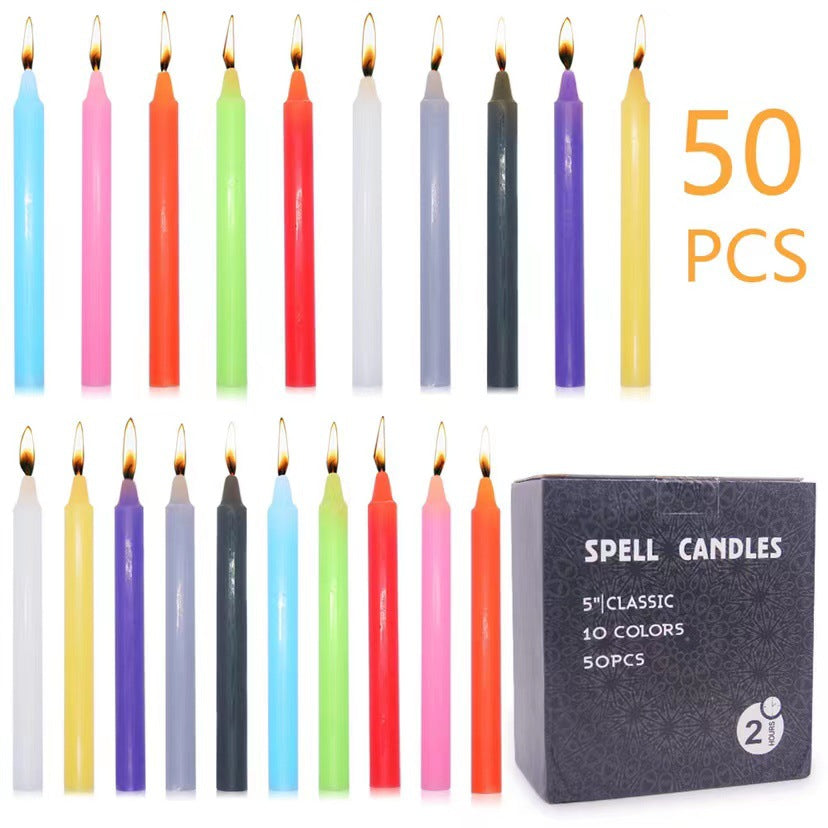 Small Taper Candle, Odourless and Flameless, Party, Magic, Birthday, Valentine's Day Candle (10 Colours))