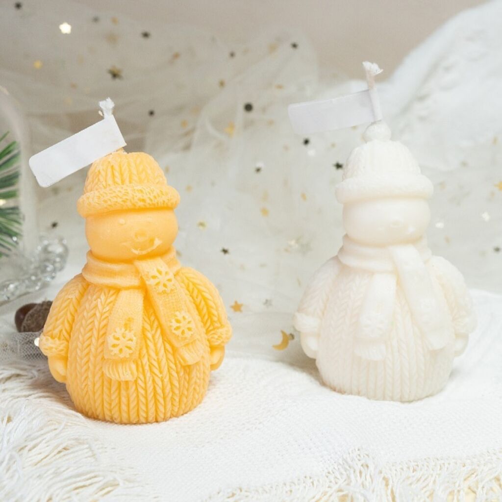 Christmas Scarf Scarf Snowman Candle Soy Wax Christmas Event Gift Decoration