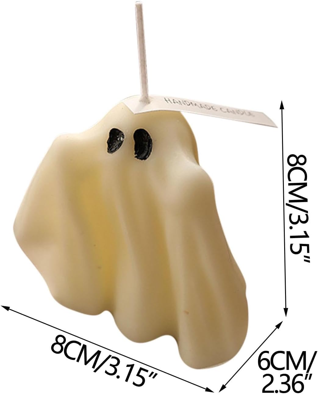 Halloween Ghost Candle, Small Halloween Spooky Ghost Candle Ambiance Home Halloween Ghost Table Decor Wax Set Spooky Horror Gift Scented Candle Halloween Decoration Ghost Candles