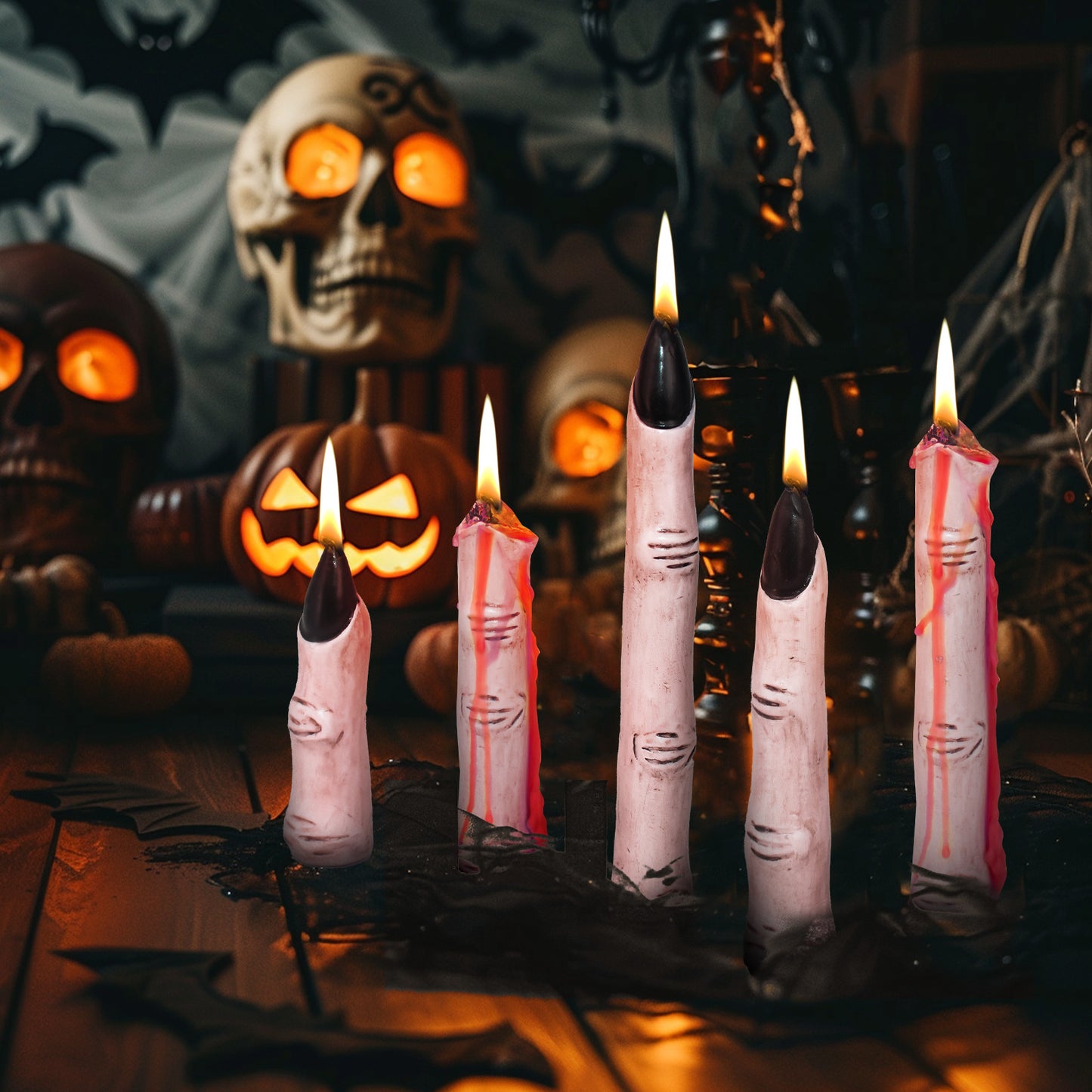 Halloween Horror Finger Candles Creepy Indoor Atmosphere Scene Decoration Props