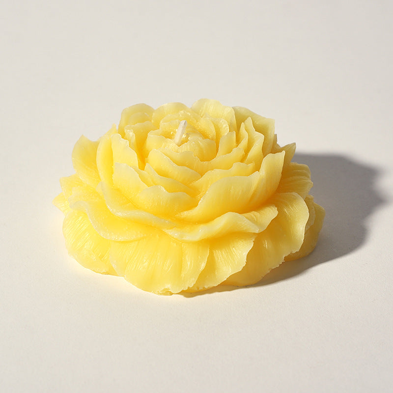 Scented Candle for Holiday Gifts 1 Piece White Pink Black Yellow Purple Peony Flower Shaped Single Wick Vanilla Candle Scented Fragrance Customised Natural Soy Scented Candle Ideal for Mother's Day Gifts