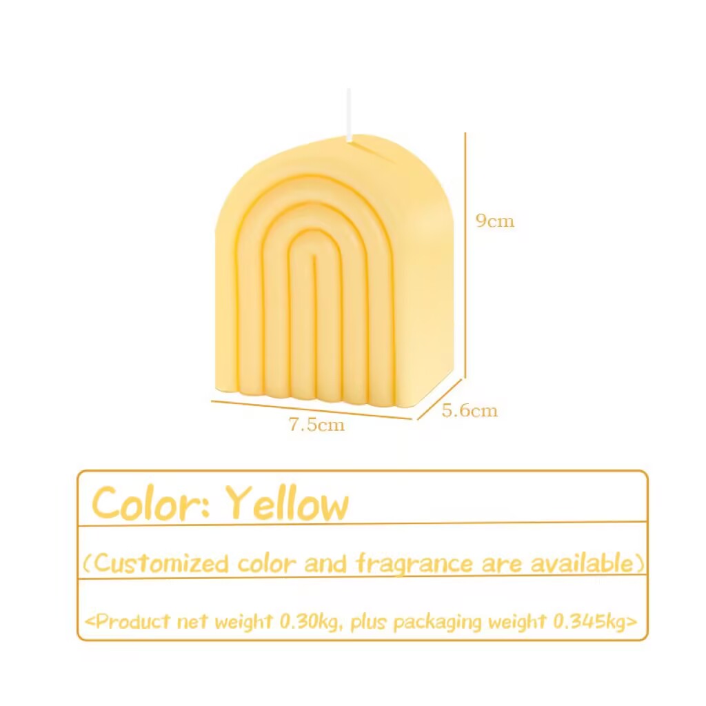 Scandinavian Style Arch Rainbow Modern Minimalist Geometric Home Decor Ornament Aroma Candle