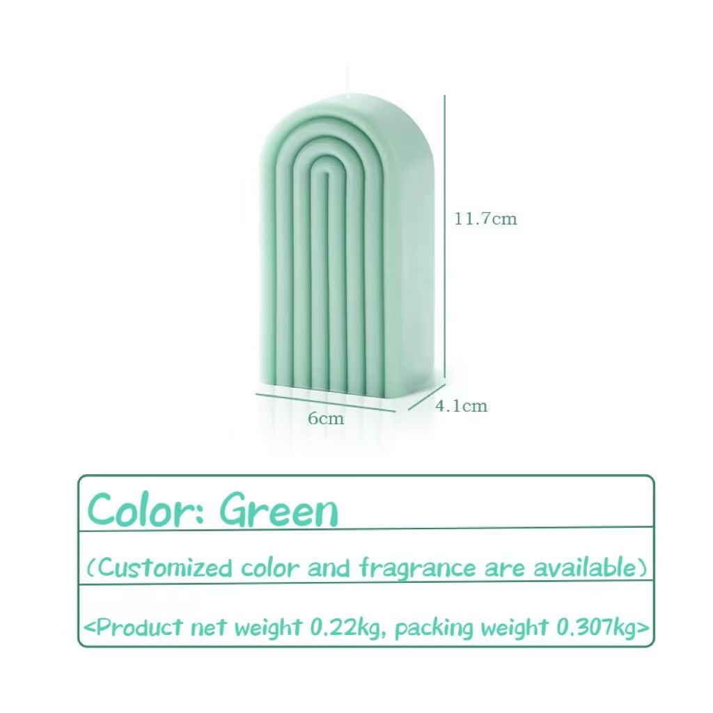 Modern Simple Geometric Scandinavian Style High Arch Rainbow Home Decorative Ornament Aroma Candle