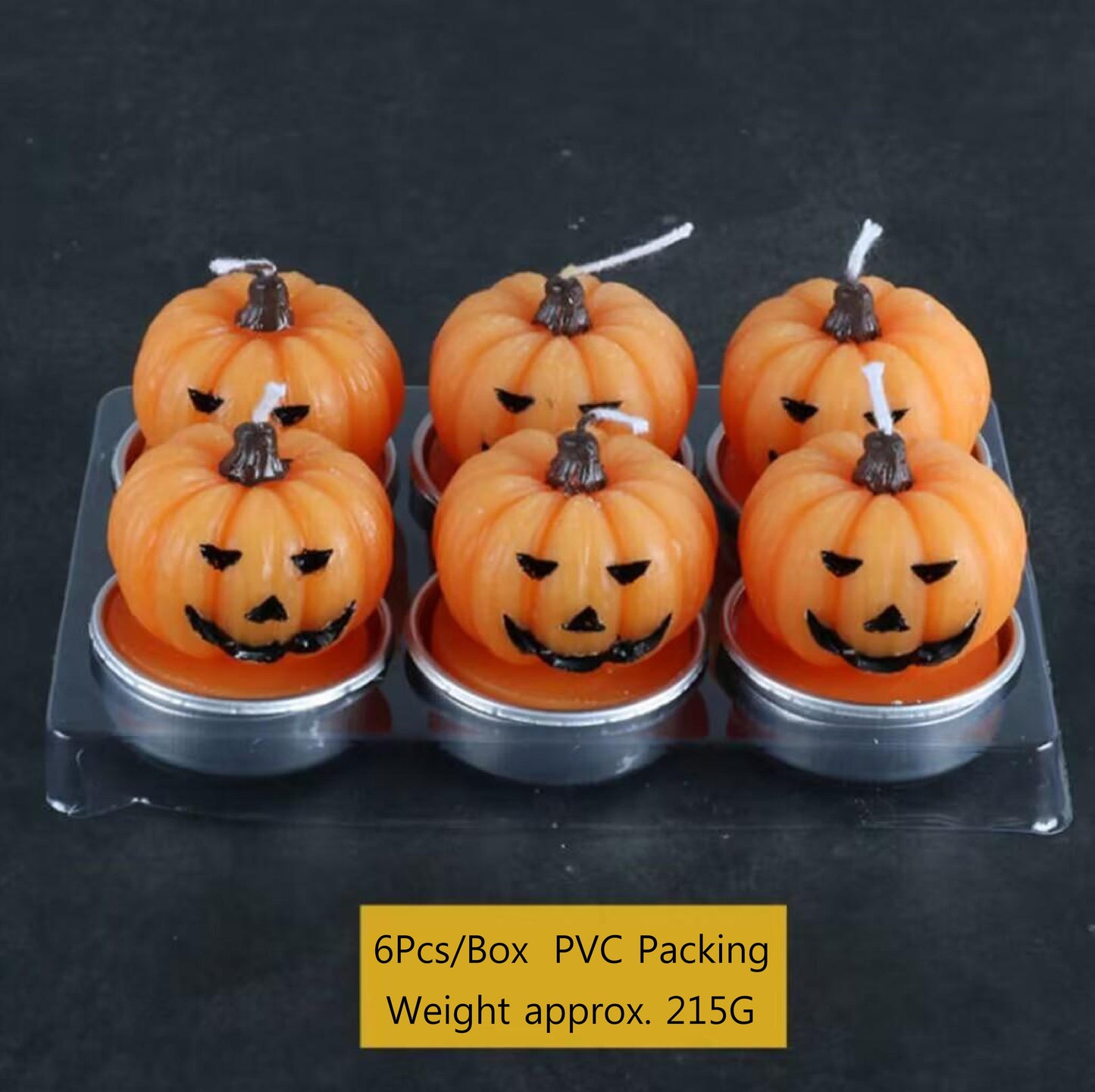 Pumpkin Smiley Pumpkin Witch Spice Candle Tea Light Candle, 6 Pack Tea Lights for Pumpkin Decorations, Halloween, Home, Holiday Gifts, Autumn Decorations for Parties