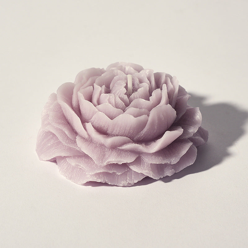 Scented Candle for Holiday Gifts 1 Piece White Pink Black Yellow Purple Peony Flower Shaped Single Wick Vanilla Candle Scented Fragrance Customised Natural Soy Scented Candle Ideal for Mother's Day Gifts