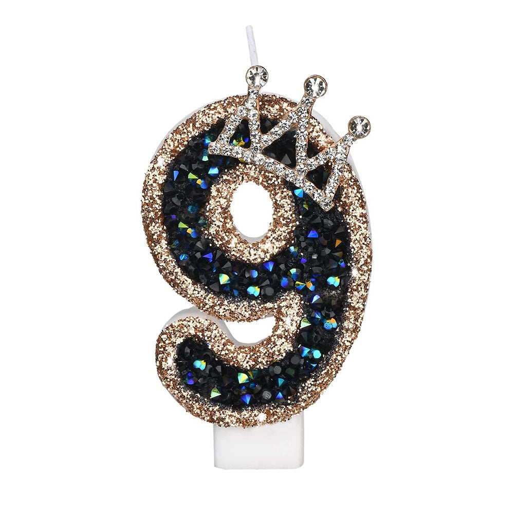 0-9 Crown Glitter Digital Birthday Candles, Birthday Candles Kids Cake, Cake Decorations, Birthday Decorations, Black Gold Glitter, Individually Wrapped