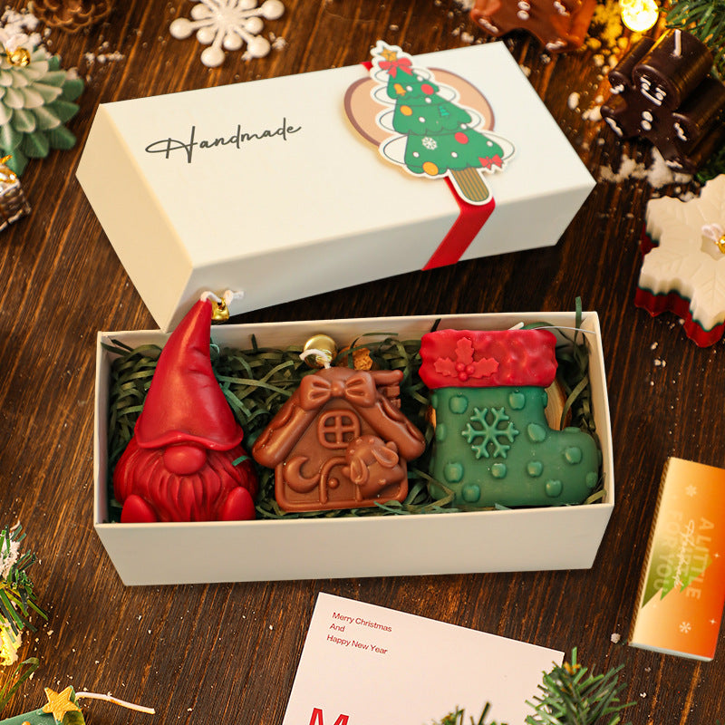 Creative Scented Candle Gingerbread Man Christmas Tree Gloves Snowflakes Elk Christmas Decoration Log Tray Christmas Gift