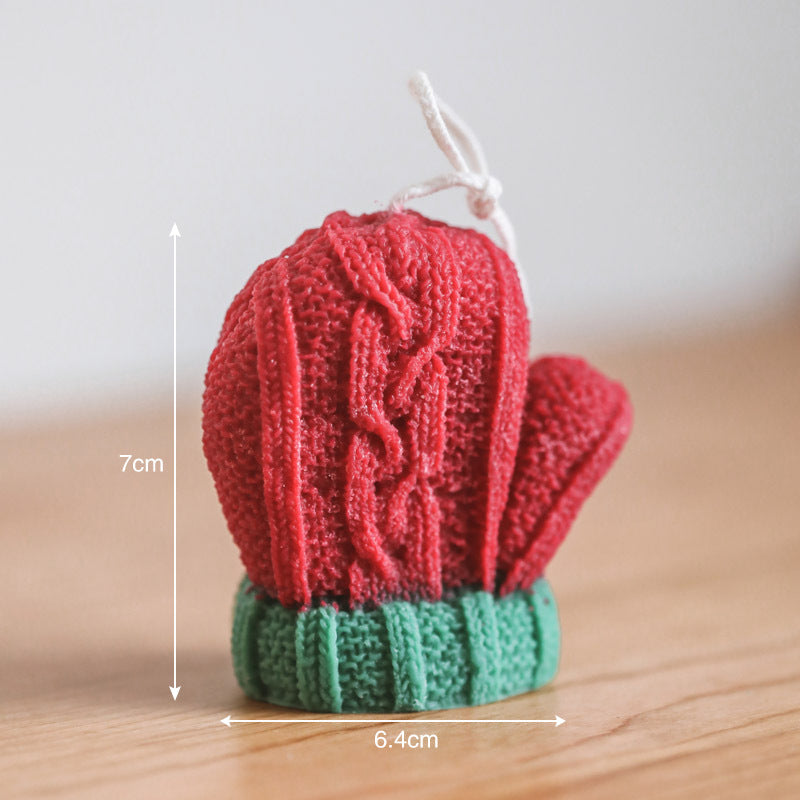 Christmas Plush Woolen Gloves Candle Home Ornament Christmas Gift Gift