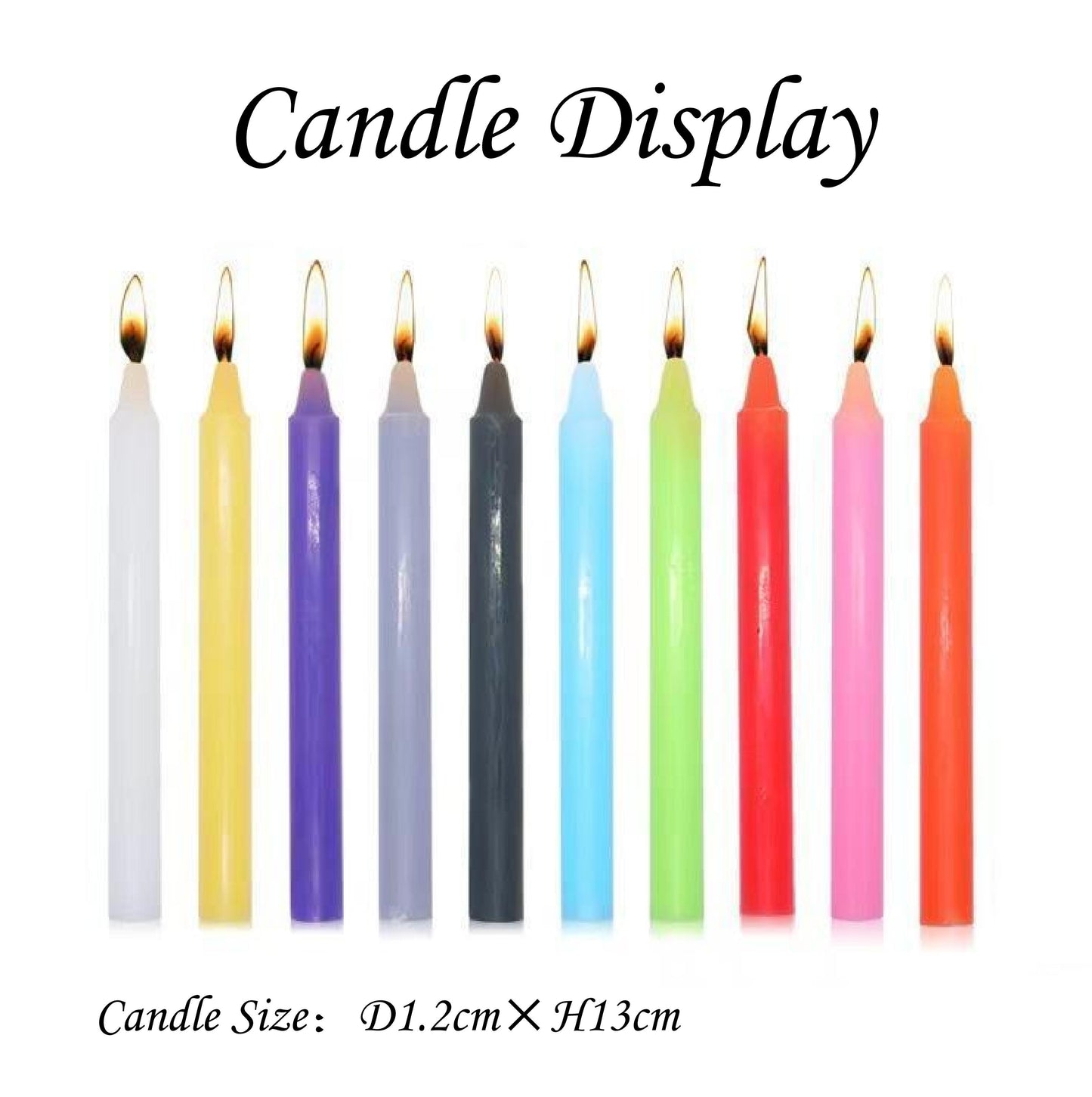 Small Taper Candle, Odourless and Flameless, Party, Magic, Birthday, Valentine's Day Candle (10 Colours))