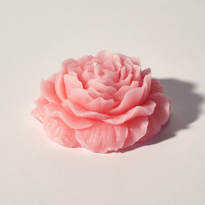 Scented Candle for Holiday Gifts 1 Piece White Pink Black Yellow Purple Peony Flower Shaped Single Wick Vanilla Candle Scented Fragrance Customised Natural Soy Scented Candle Ideal for Mother's Day Gifts