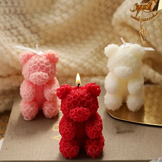 Luxury Rose Bear Scented Candle - Perfect for Birthday Gifts, Home Decor and Special Occasions