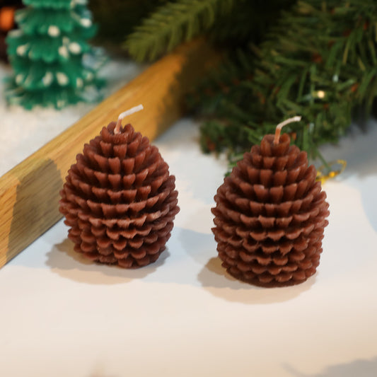 Christmas Pinecone Candle 3D Pinecone Shape DIY Christmas Tree Christmas Nut Candle Ornament