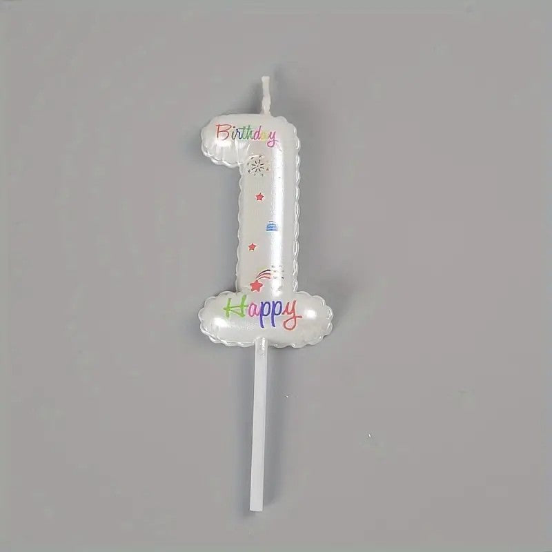 Birthday Cake Decoration Glitter Balloon Number Candles 0-9 - perfect for party celebrations and events