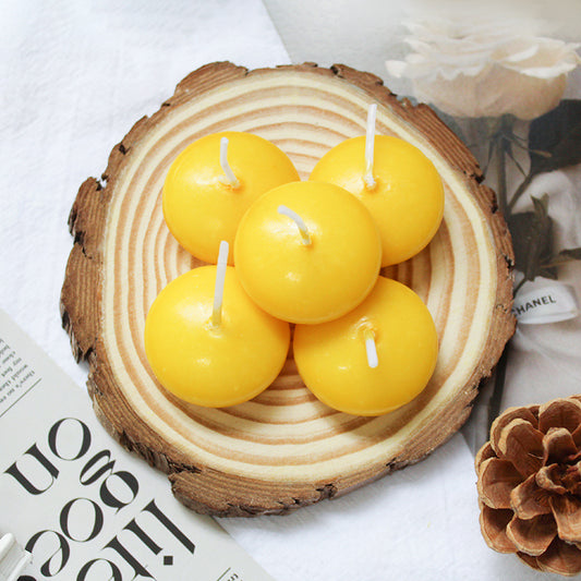 Yellow Floating Water Candles - Romantic Valentine's Ambience, Floating Candlelight Dinner, Birthday Mini Drift Candles，6pcs/box