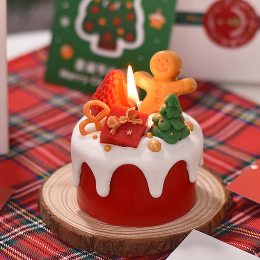 Creative Christmas Cake Candle Gingerbread Man Strawberry Christmas Tree Christmas Gift Modelling