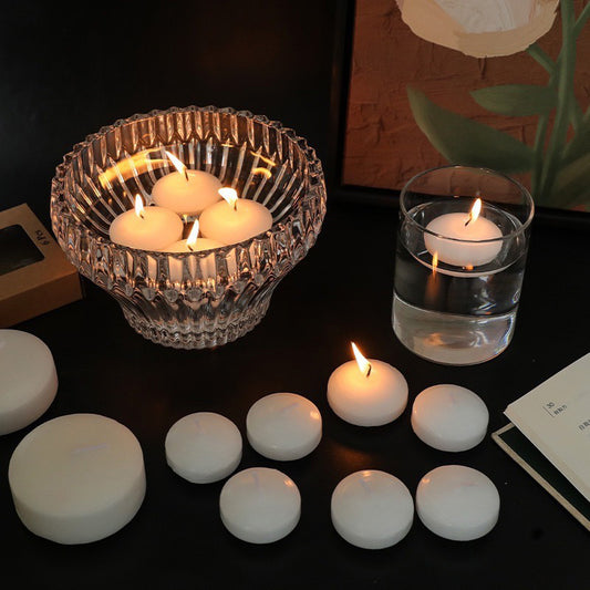 Floating Water Candles - White Atmosphere Drift Candles with 3-5 Hours Burning Time for Wedding, Party, and Romantic Occasions，6pcs/box