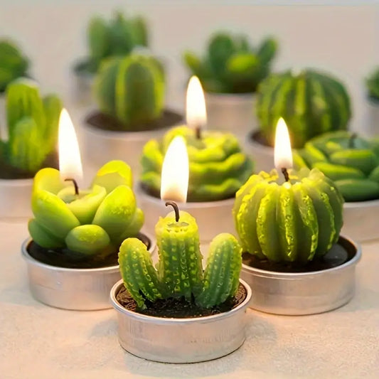 Juicy Cactus Candle, Exquisite Smokeless Scented Small Candle, Suitable for Home Decoration, Spa, Wedding, Valentine's Day, Birthday Gift, Anniversary Celebration