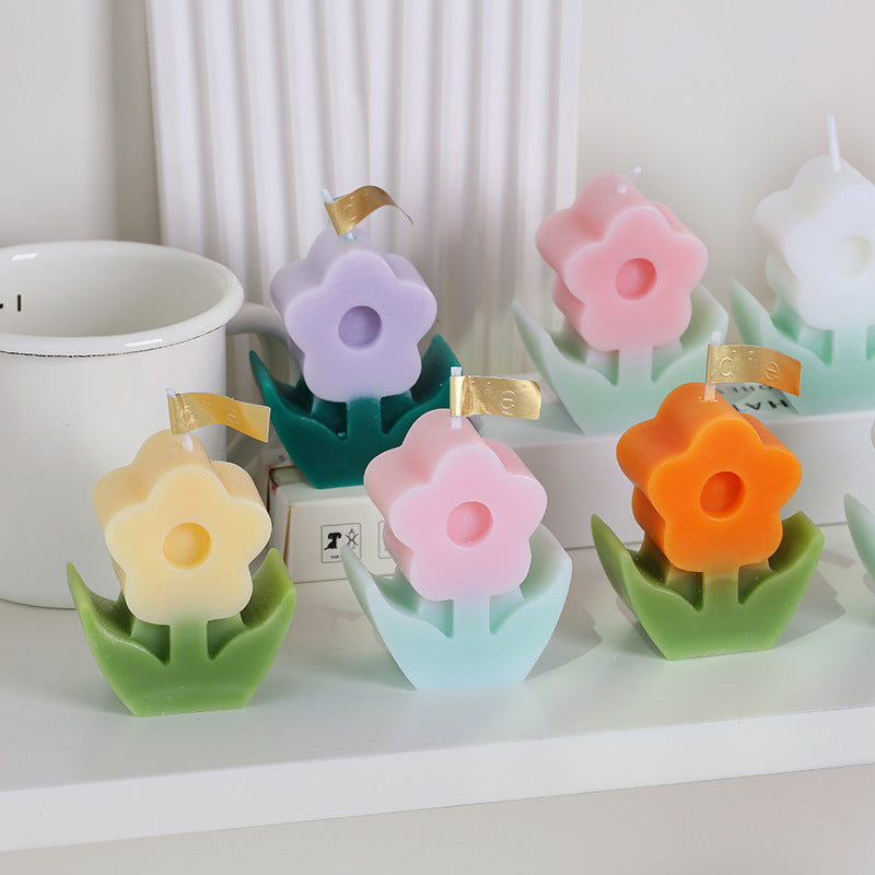 Birthday Gift Accompaniment Flower Candle Creative Home Decoration Wedding Flower Candle