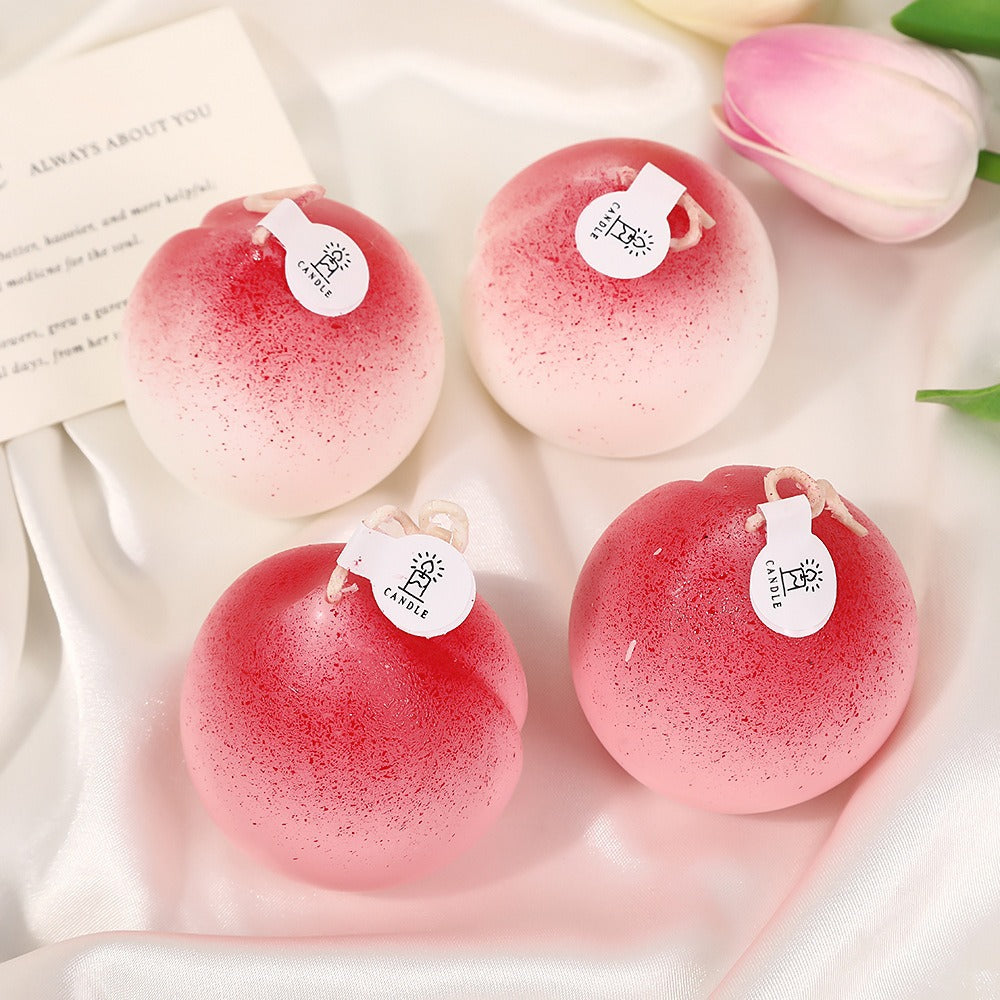 Peach Aromatherapy Candle Scented Wedding Creative Gift Simulation Fruit Cute Modeling Wax