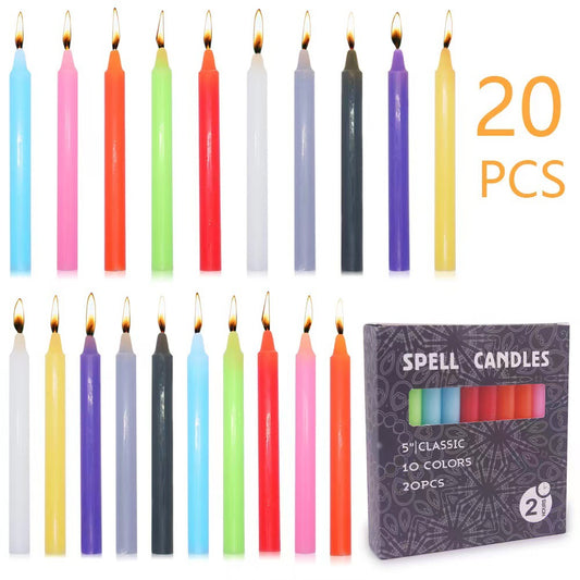 Small Taper Candle, Odourless and Flameless, Party, Magic, Birthday, Valentine's Day Candle (10 Colours))