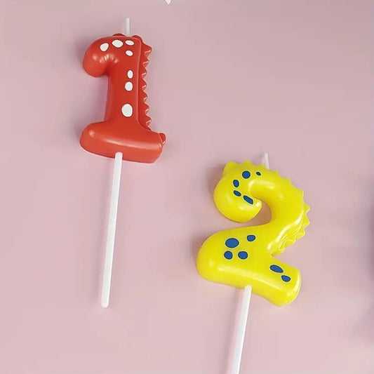 1 Piece, Large Creative Dinosaur Digital Candle, Kids Cartoon Party Happy Birthday Anniversary Cake Decoration