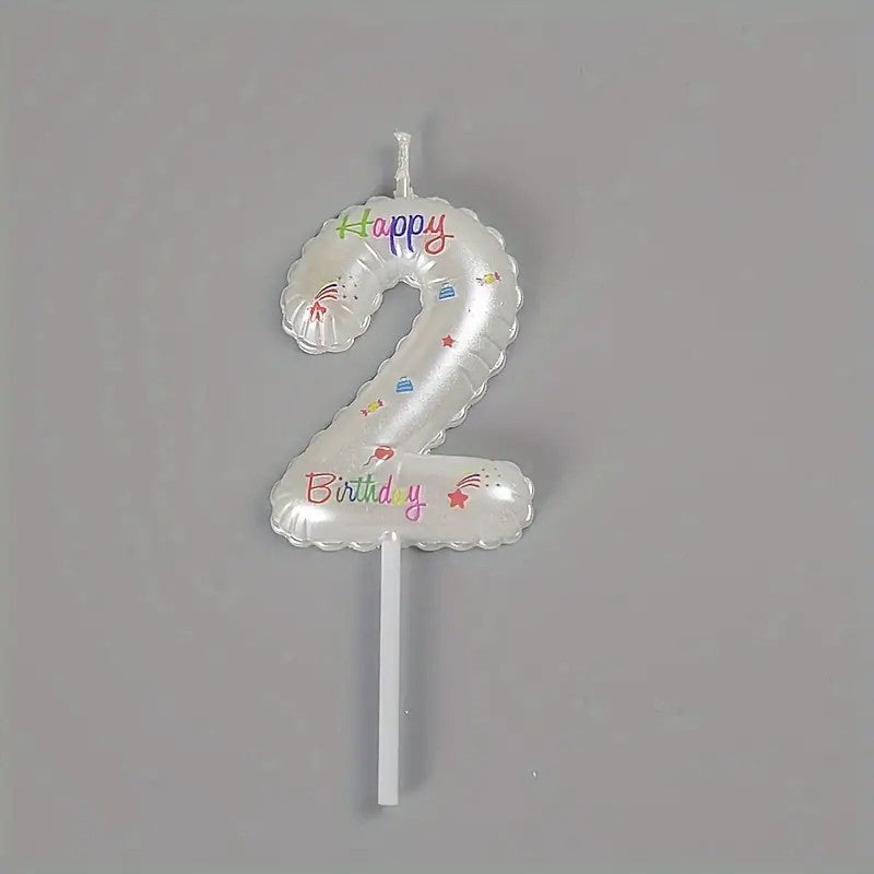 Birthday Cake Decoration Glitter Balloon Number Candles 0-9 - perfect for party celebrations and events