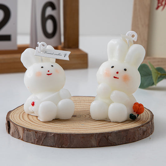 Rabbit Aromatherapy Candle Accompaniment Gift Creative Home Decoration Set Shooting Prop Candle Wedding Gift