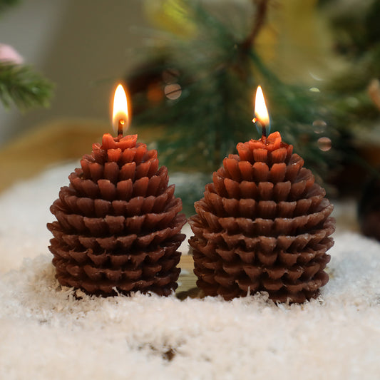 Christmas Pinecone Candle 3D Pinecone Shape DIY Christmas Tree Christmas Nut Candle Ornament