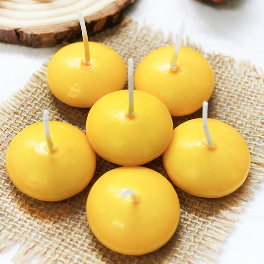 Yellow Floating Water Candles - Romantic Valentine's Ambience, Floating Candlelight Dinner, Birthday Mini Drift Candles，6pcs/box