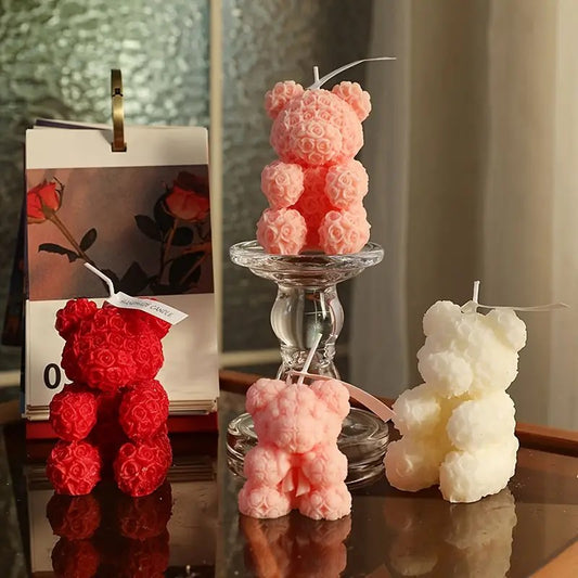 Luxury Rose Bear Scented Candle - Perfect for Birthday Gifts, Home Decor and Special Occasions