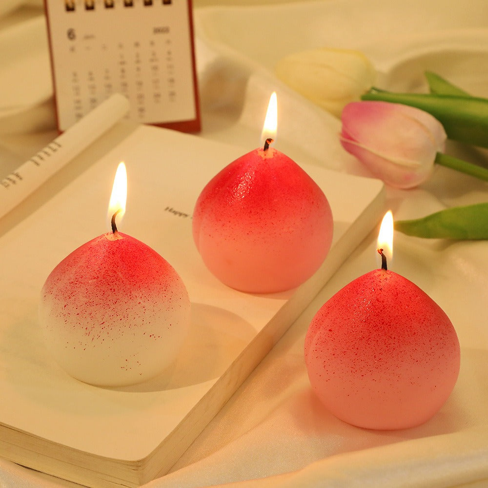 Peach Aromatherapy Candle Scented Wedding Creative Gift Simulation Fruit Cute Modeling Wax