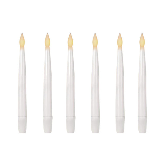 6.1"x 0.7" Floating Flameless Candle with Candle Wand Remote and Timer, Hanging White LED Tapered Candle, Flickering Warm Light, Battery Operated, Halloween Christmas Theme Party Window Decorations 12 Piece Set Includes One Magic Wand