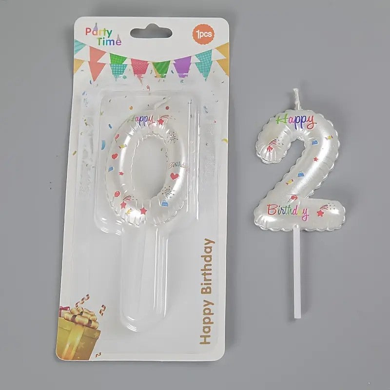 Birthday Cake Decoration Glitter Balloon Number Candles 0-9 - perfect for party celebrations and events