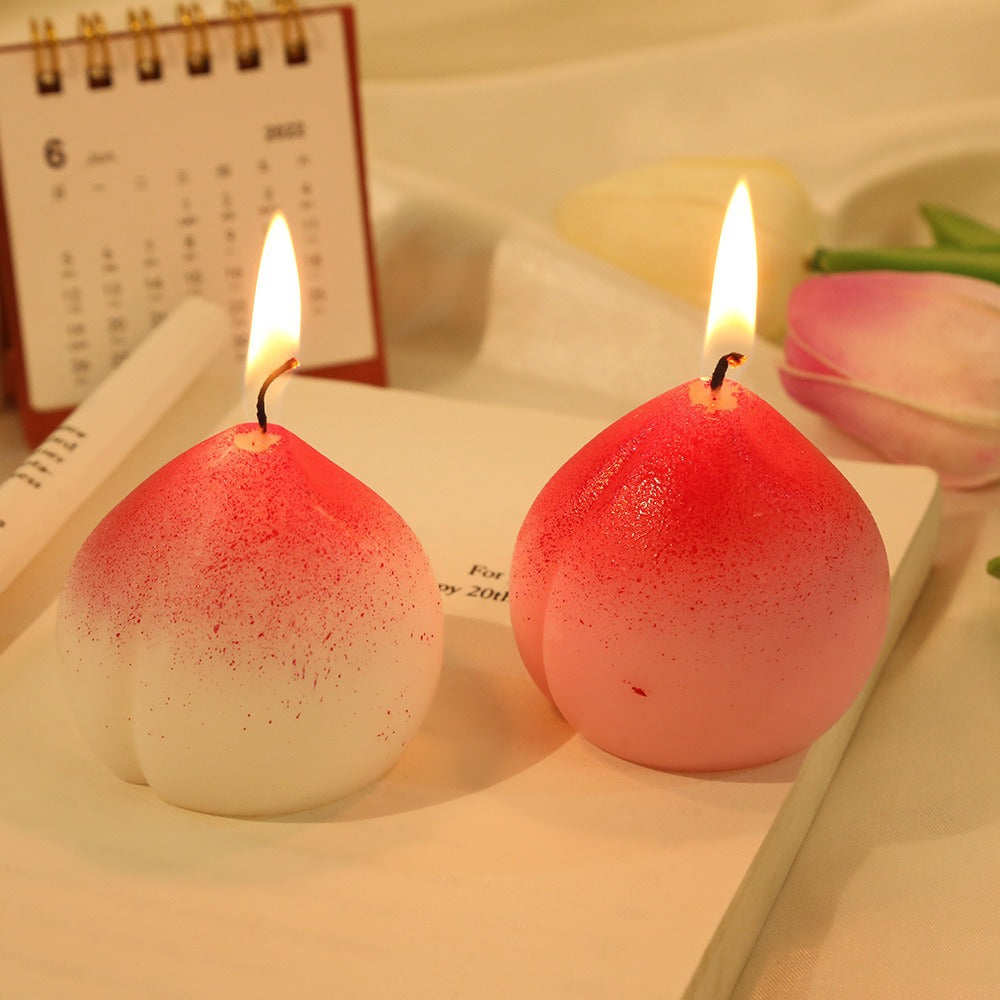 Peach Aromatherapy Candle Scented Wedding Creative Gift Simulation Fruit Cute Modeling Wax